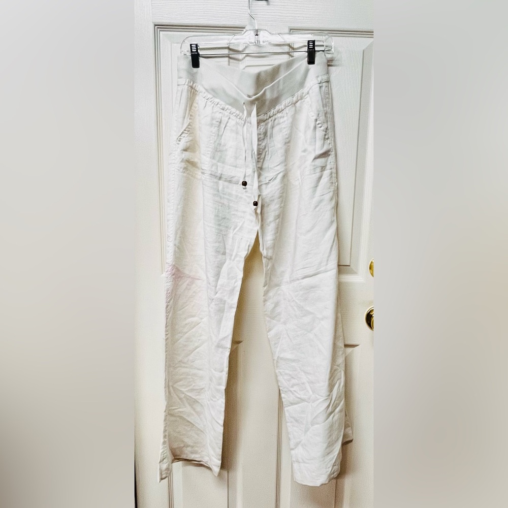 Guess brand linen white pants size XL Front and back pockets